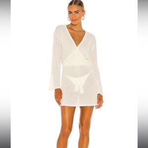 Lspace white topanga cover up dress cream XS